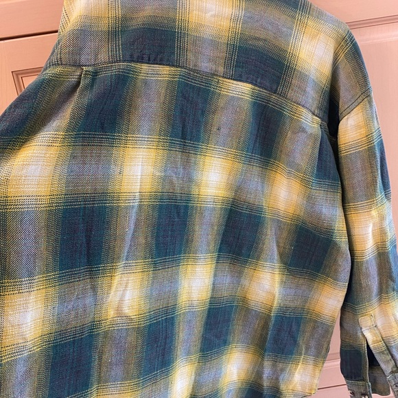 VINTAGE GRUNGE 90s Free people thick shadow Plaid Flannel Shirt L Large Men - Picture 5 of 8
